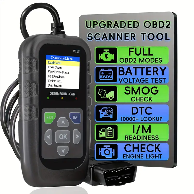 V119 OBD2 Scanner Codeleser US – Power Supply Tester Bewertung und Preis