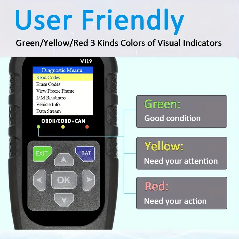V119 OBD2 Scanner Codeleser US – Power Supply Tester Bewertung und Preis